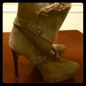 🔥 Suede Paris Hilton Fur Booties🔥